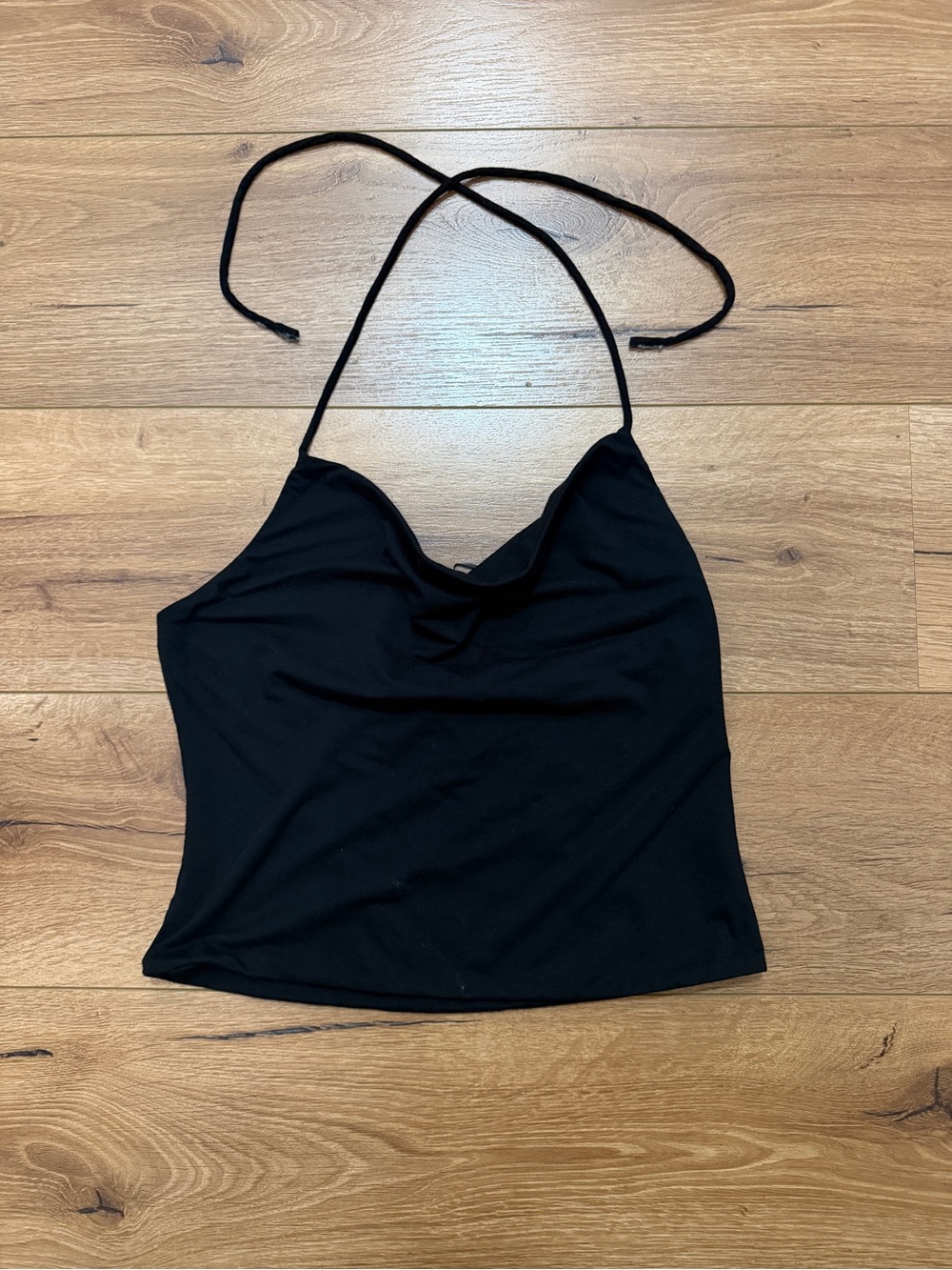 Wayf Black Halter Cowl Neck Camisole